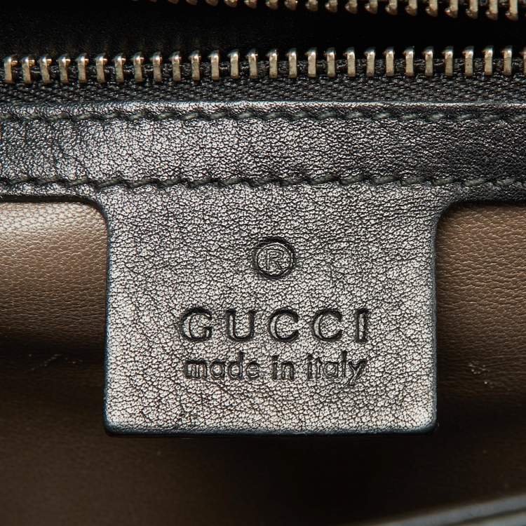 Pre Owned Gucci Black Leather Medium Interlocking G Shoulder Bag