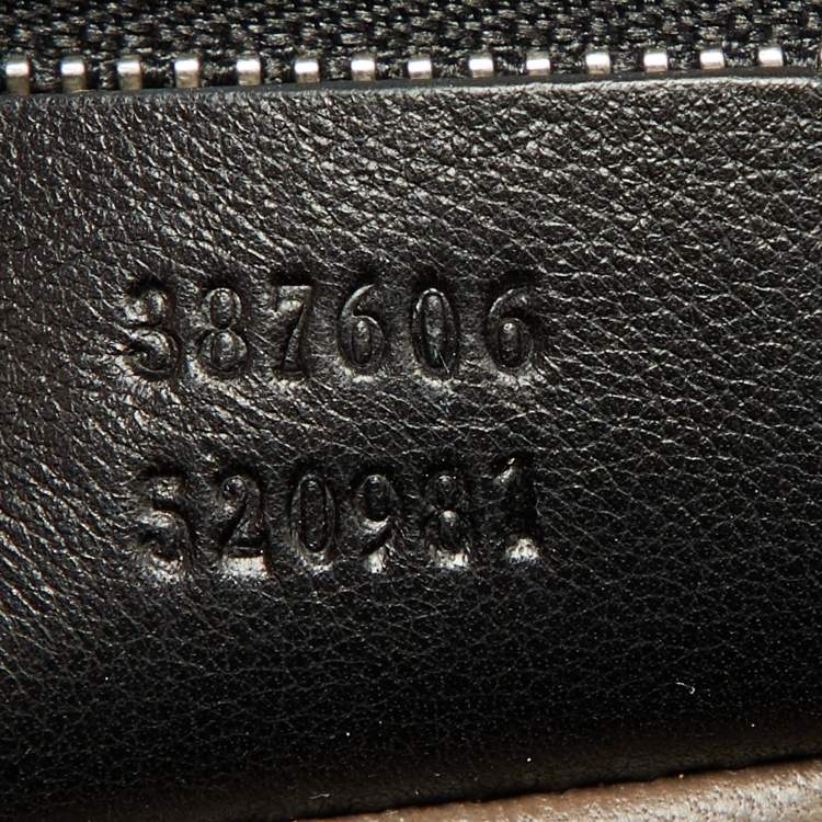 Pre Owned Gucci Black Leather Medium Interlocking G Shoulder Bag