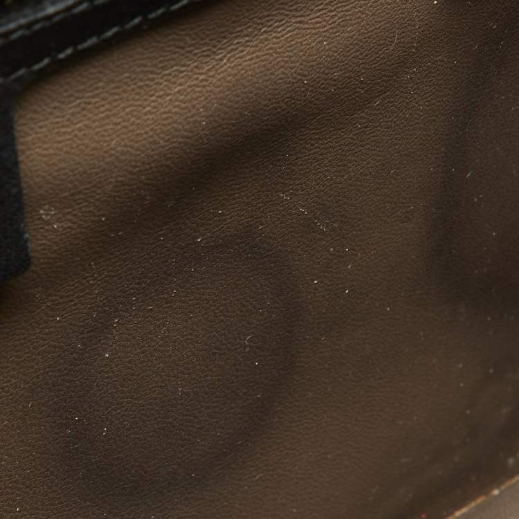 Pre Owned Gucci Black Leather Medium Interlocking G Shoulder Bag