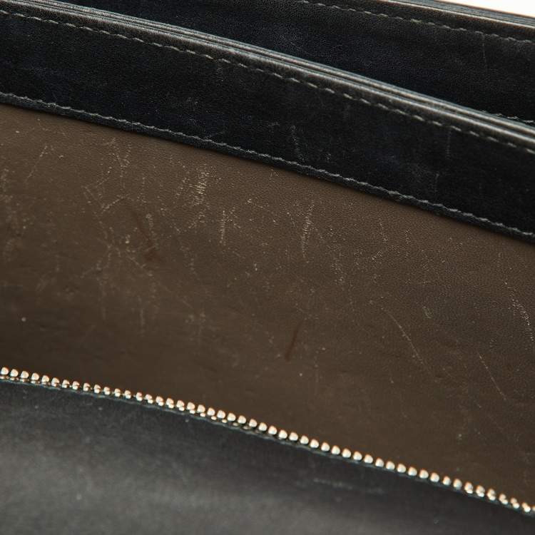 Pre Owned Gucci Black Leather Medium Interlocking G Shoulder Bag