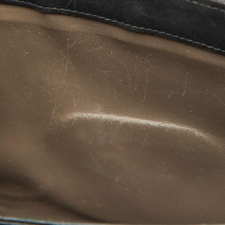 Pre Owned Gucci Black Leather Medium Interlocking G Shoulder Bag