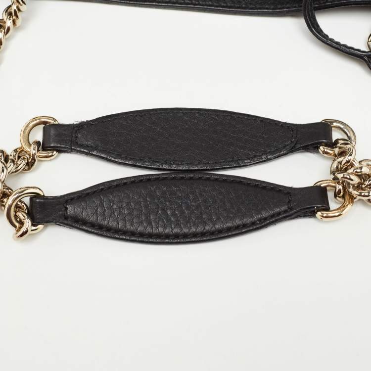 Pre Owned Gucci Black Leather Medium Chain Soho Shoulder Bag