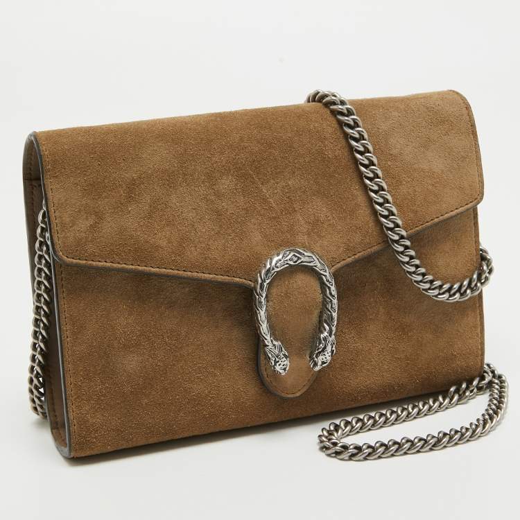 Pre Owned Gucci Beige Suede Mini Dionysus Shoulder Bag
