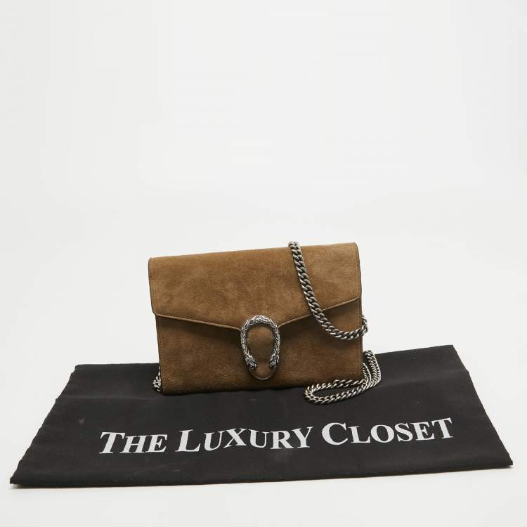 Pre Owned Gucci Beige Suede Mini Dionysus Shoulder Bag