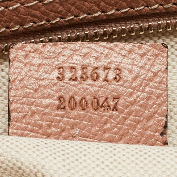 Pre Owned Gucci Beige/Pink GG Canvas and Leather Bree Bag