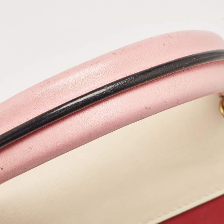Pre Owned Gucci Multicolor Leather Small Queen Margaret Top Handle Bag