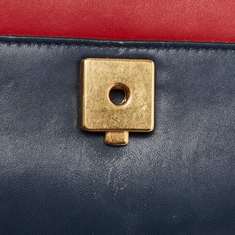 Pre Owned Gucci Multicolor Leather Small Queen Margaret Top Handle Bag