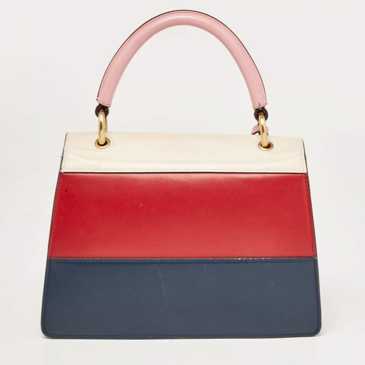 Pre Owned Gucci Multicolor Leather Small Queen Margaret Top Handle Bag