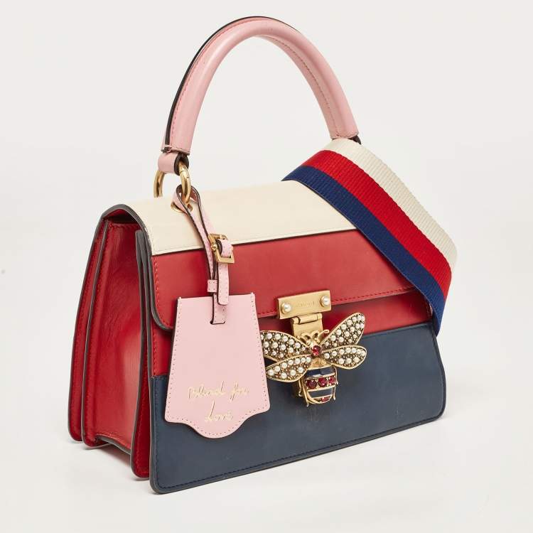 Pre Owned Gucci Multicolor Leather Small Queen Margaret Top Handle Bag