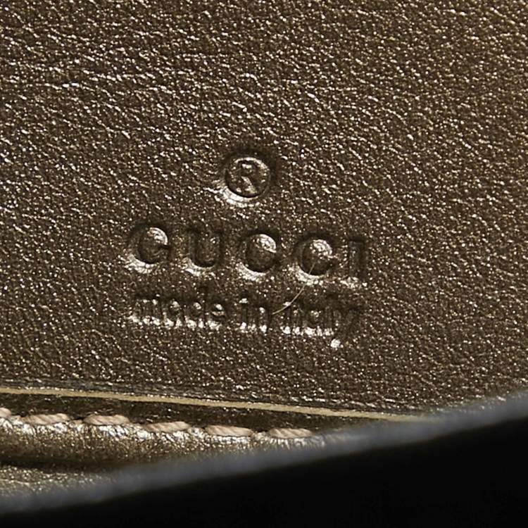 Pre Owned Gucci Olive Green Guccissima Leather Zip Around Continental Wallet