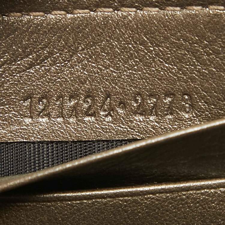 Pre Owned Gucci Olive Green Guccissima Leather Zip Around Continental Wallet