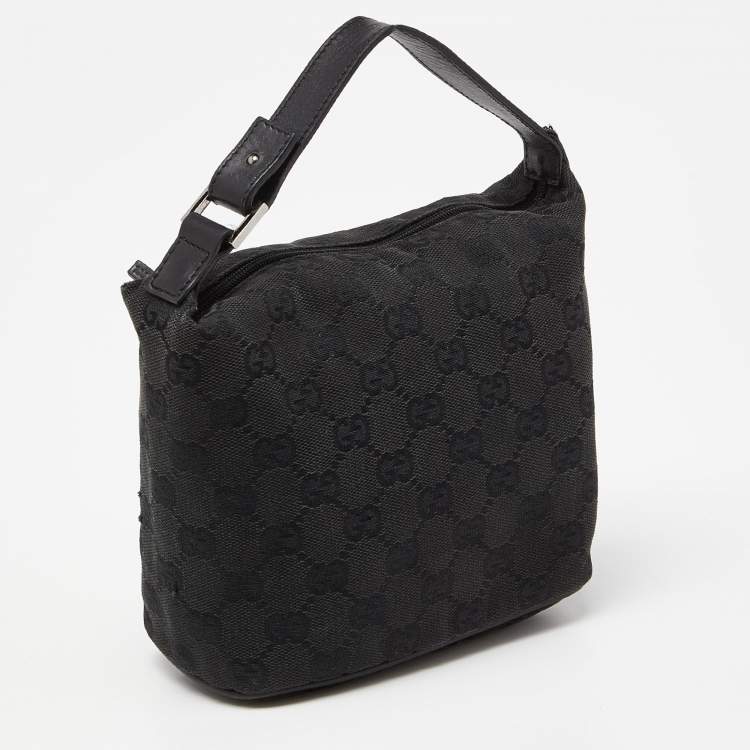 Pre Owned Gucci Black GG Canvas Mini Hobo