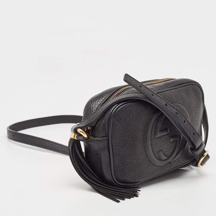 Pre Owned Gucci Black Leather Mini Soho Disco Shoulder Bag