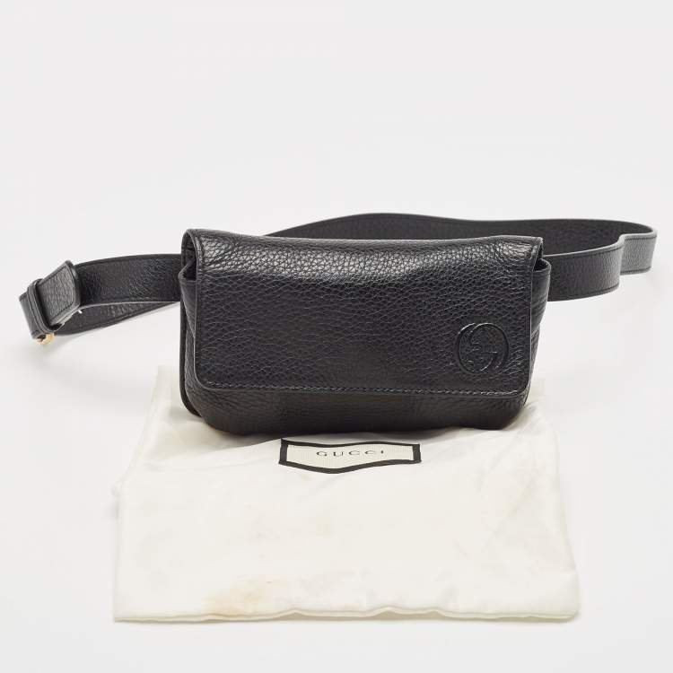 Pre Owned Gucci Black Leather Soho Belt Bag
