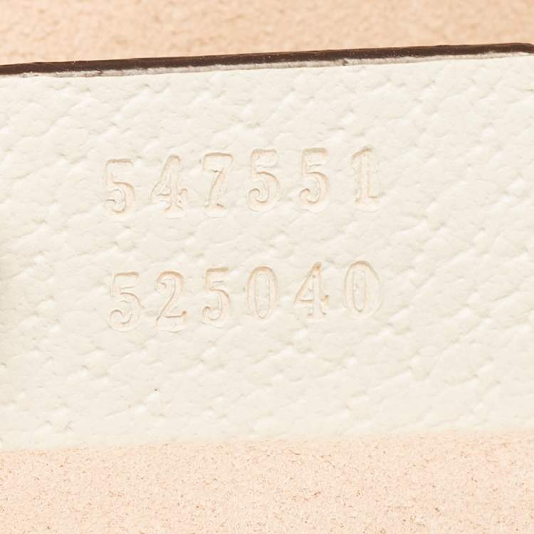 Pre Owned Gucci Off White Leather Small Ophidia Tote