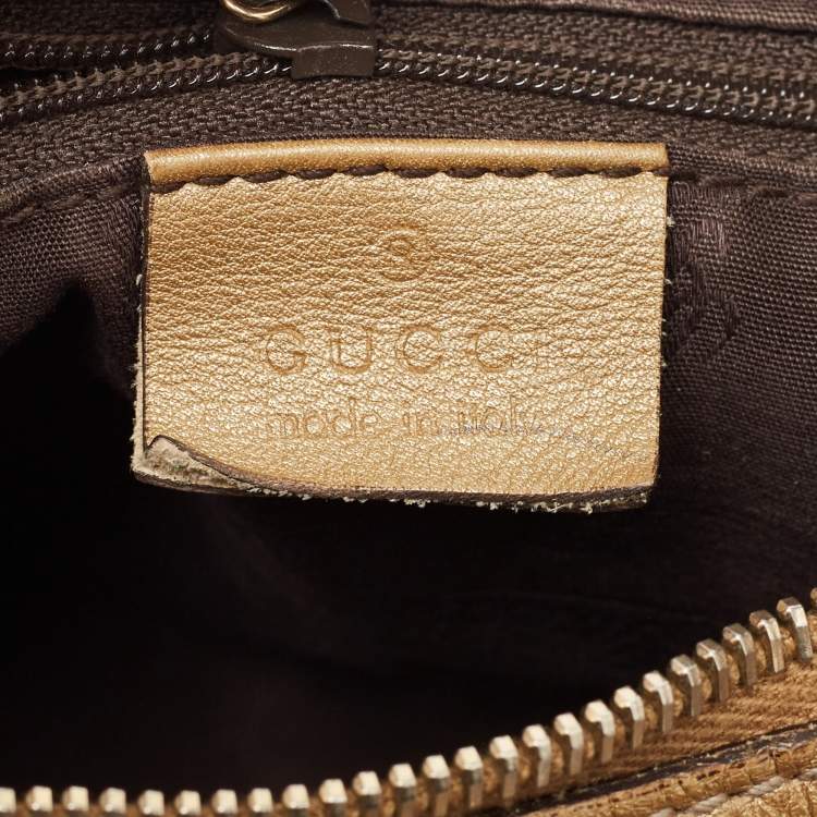 Pre Owned Gucci Gold Guccissima Leather Abbey D-Ring Hobo