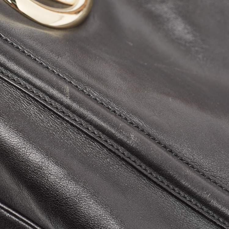 Pre Owned  Gucci Black Leather Britt Hobo