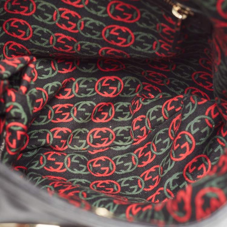Pre Owned  Gucci Black Leather Britt Hobo