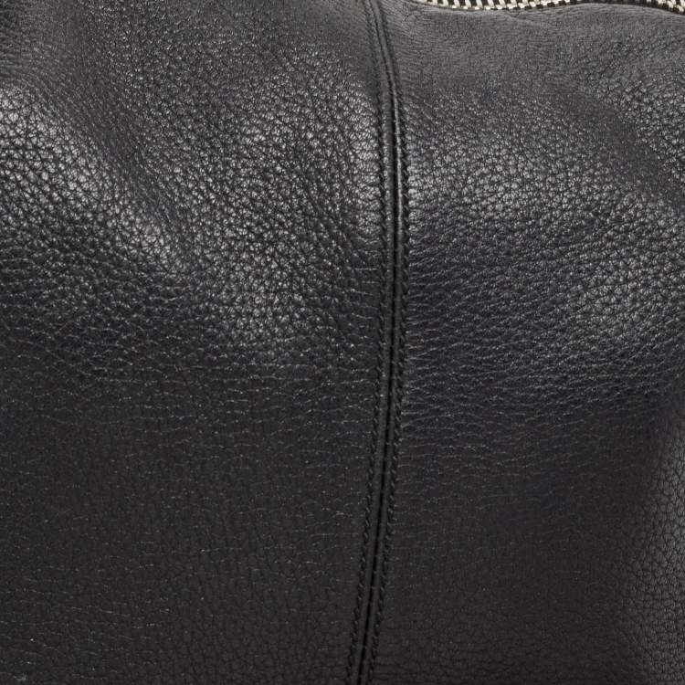 Pre Owned Gucci Black Pebbled Leather Jungle Hobo