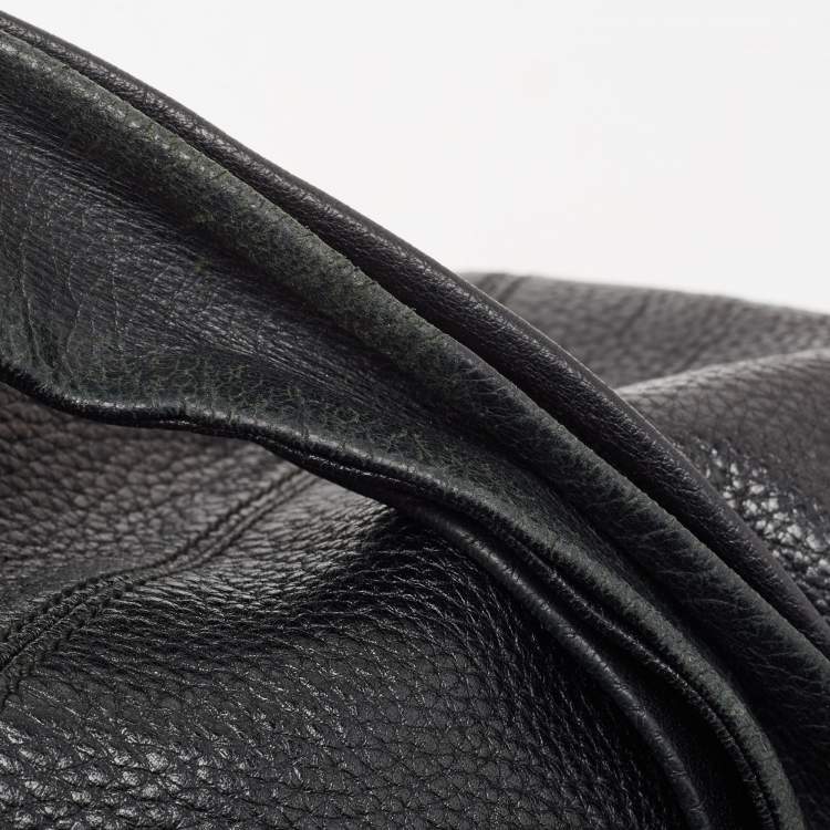 Pre Owned Gucci Black Pebbled Leather Jungle Hobo