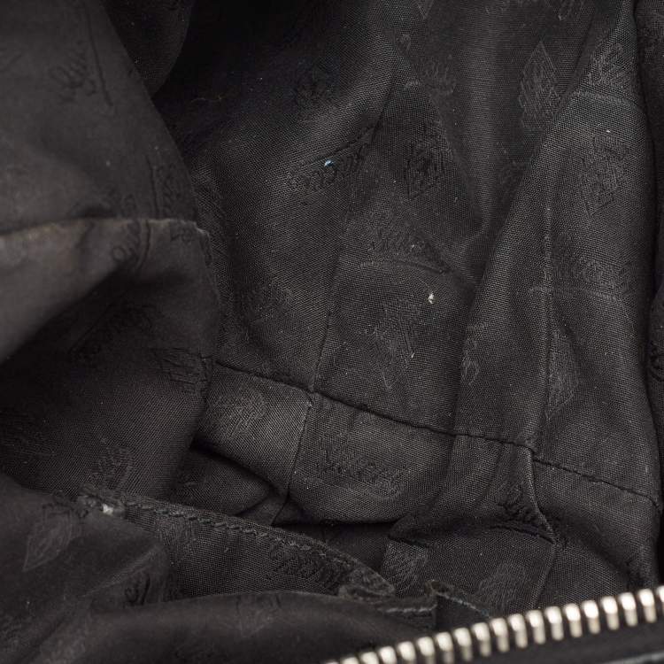 Pre Owned Gucci Black Pebbled Leather Jungle Hobo