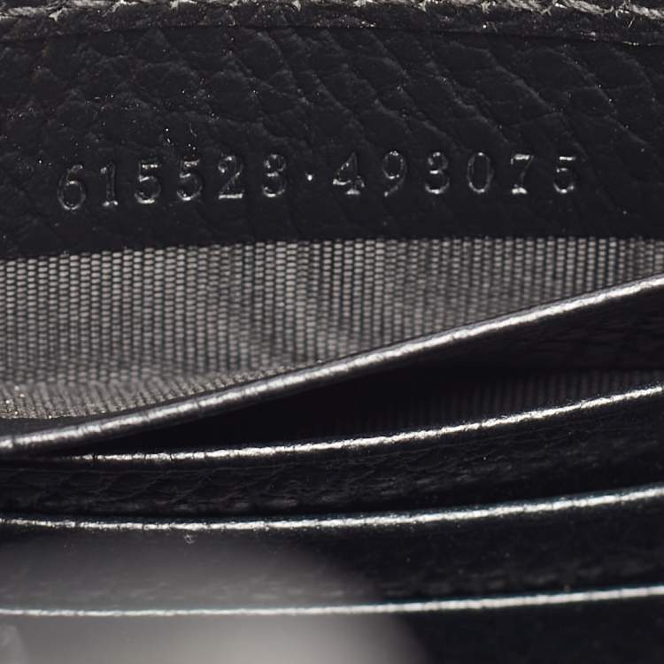 Pre Owned Gucci Black Leather Interlocking G Wallet On Chain