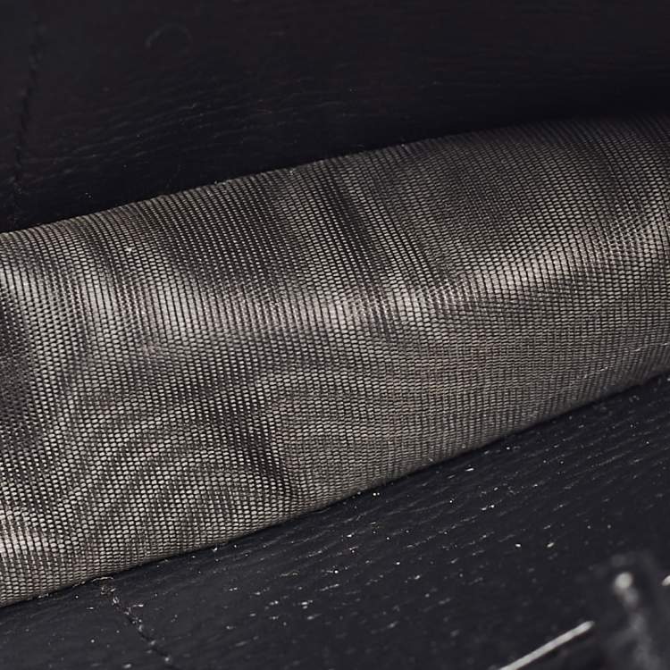 Pre Owned Gucci Black Leather Interlocking G Wallet On Chain