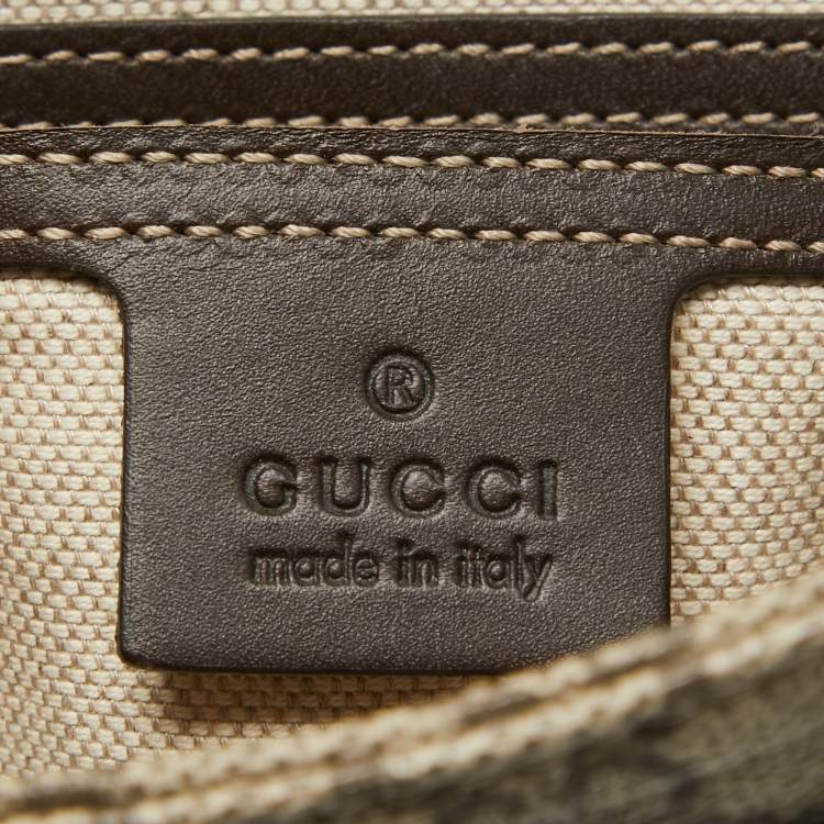 Pre Owned Gucci Beige/Brown GG Supreme Canvas Slim Messenger Bag