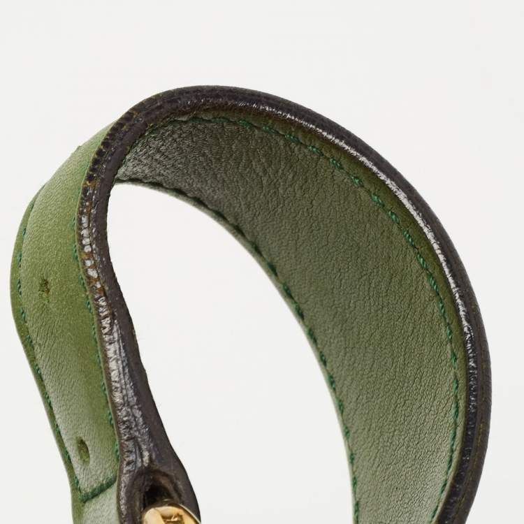 مملوكة مسبقًا Gucci Green/Beige GG Canvas and Leather Reins Hobo