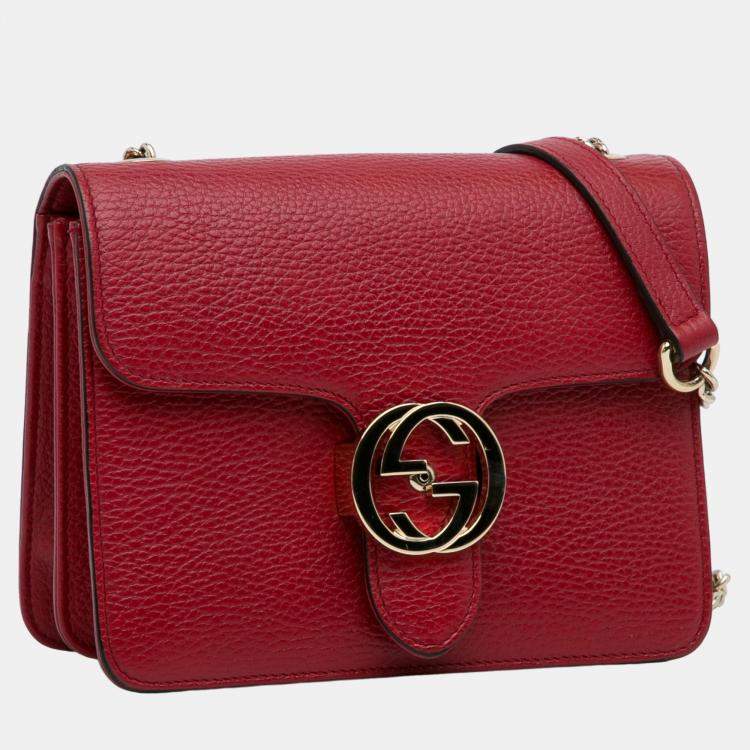 Gucci red leather crossbody bag new arrivals