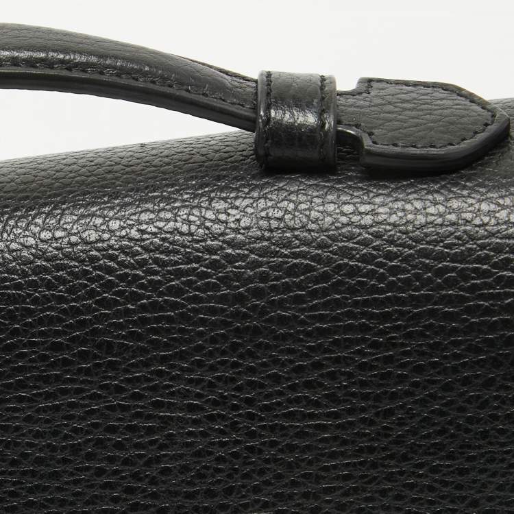 Pre Owned Gucci Black Leather Doller Interlocking G Top Handle Bag