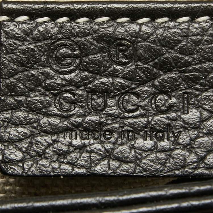 Pre Owned Gucci Black Leather Doller Interlocking G Top Handle Bag