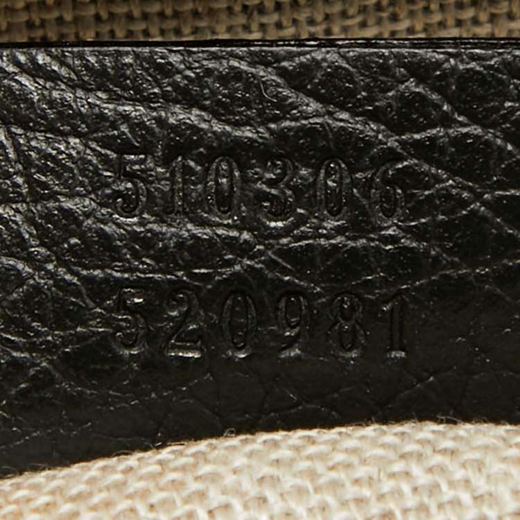 Pre Owned Gucci Black Leather Doller Interlocking G Top Handle Bag