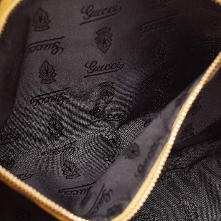 Pre Owned Gucci Yellow Leather Hysteria Clutch