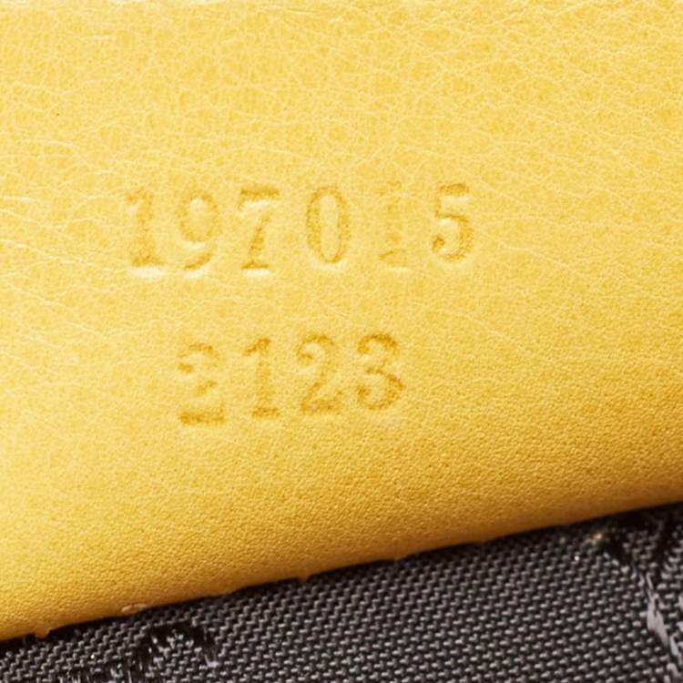 Pre Owned Gucci Yellow Leather Hysteria Clutch