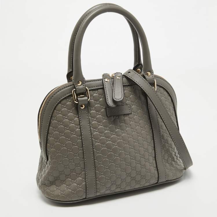 مملوكة مسبقًا Gucci Grey Microguccissima Leather Mini Nice Dome Bag