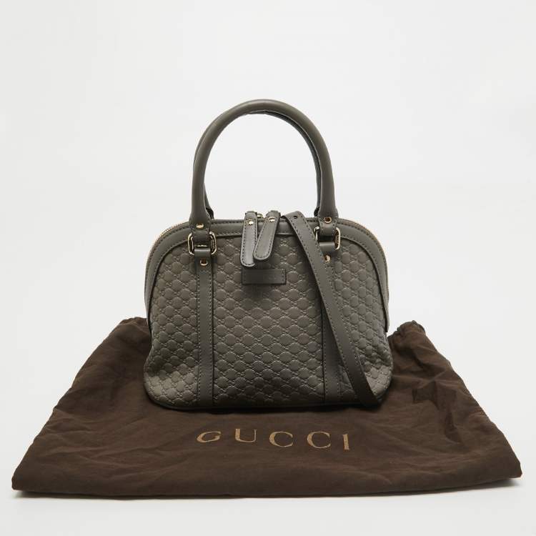 مملوكة مسبقًا Gucci Grey Microguccissima Leather Mini Nice Dome Bag