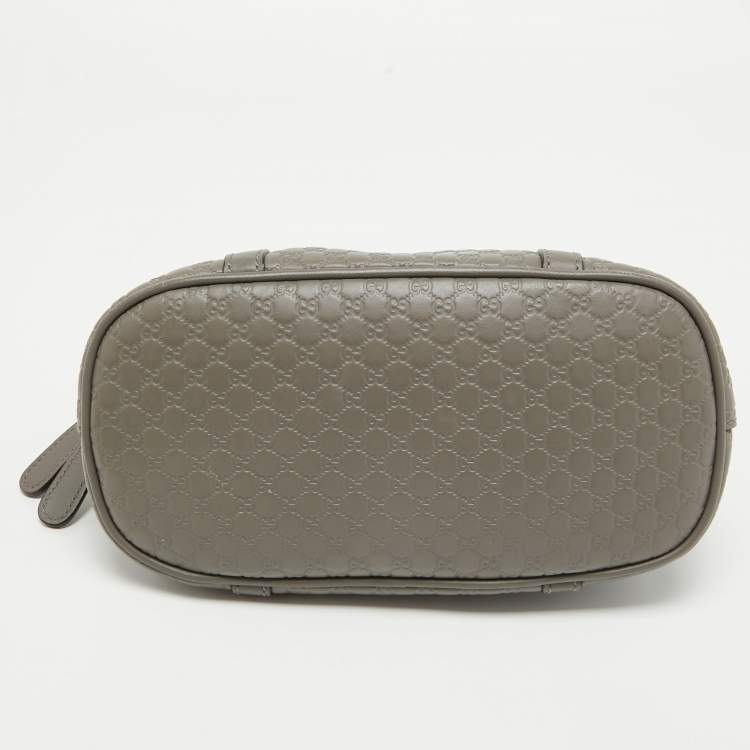مملوكة مسبقًا Gucci Grey Microguccissima Leather Mini Nice Dome Bag