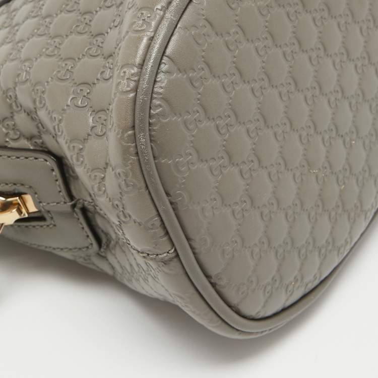 مملوكة مسبقًا Gucci Grey Microguccissima Leather Mini Nice Dome Bag