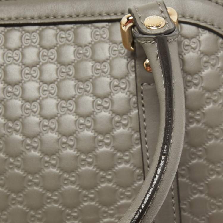 مملوكة مسبقًا Gucci Grey Microguccissima Leather Mini Nice Dome Bag