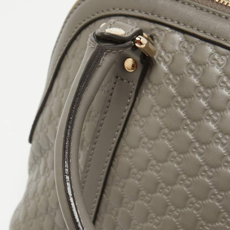 مملوكة مسبقًا Gucci Grey Microguccissima Leather Mini Nice Dome Bag