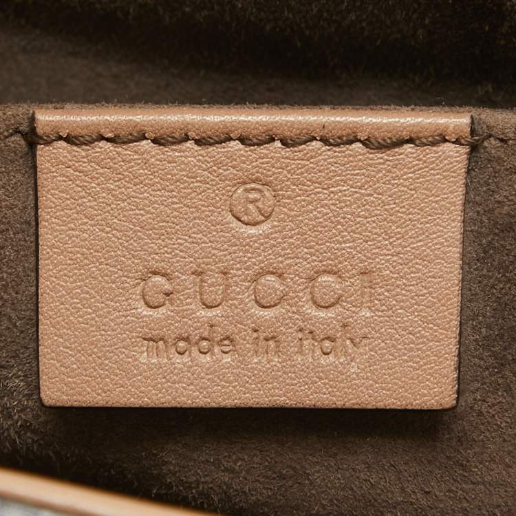 Pre Owned Gucci Beige Glossy Leather Mini Lady Lock Bamboo Top Handle Bag
