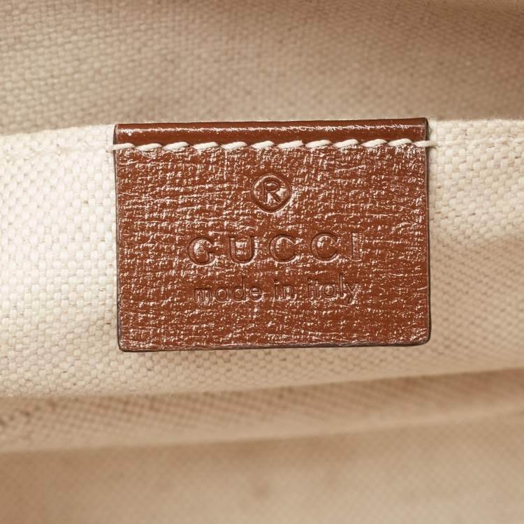 Pre Owned Gucci Beige/Ebony GG Supreme Canvas Mini Horsebit 1955 Top Handle Bag