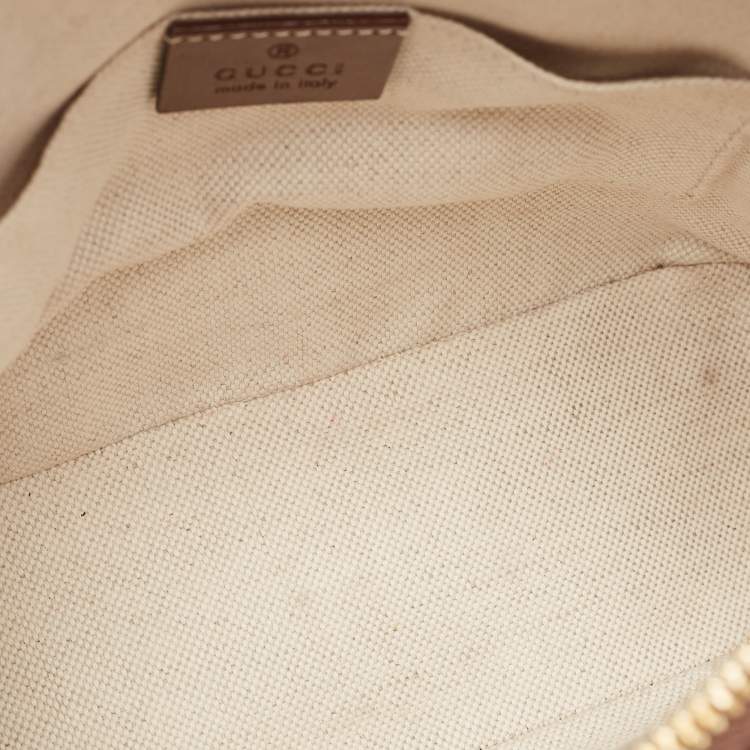 Pre Owned Gucci Beige/Ebony GG Supreme Canvas Mini Horsebit 1955 Top Handle Bag