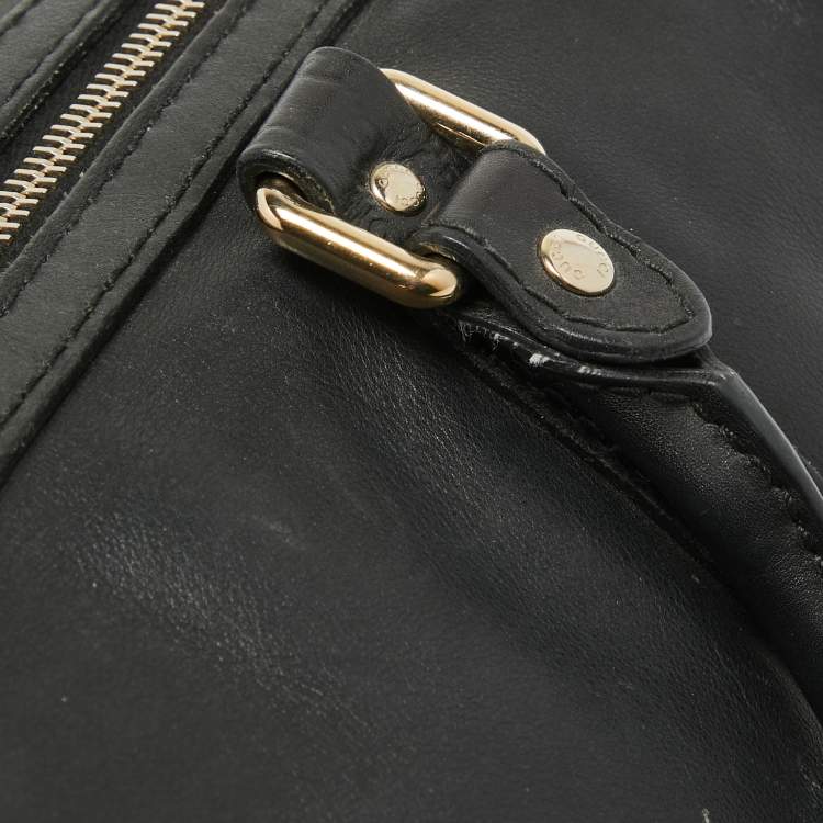 Pre Owned Gucci Black Guccissima Leather Medium Joy Boston Bag