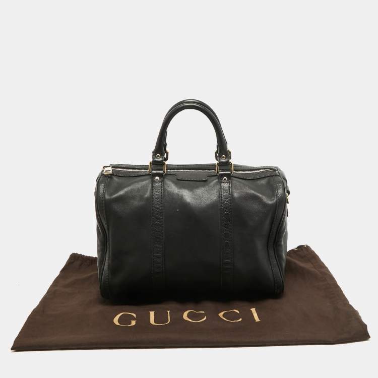 Pre Owned Gucci Black Guccissima Leather Medium Joy Boston Bag