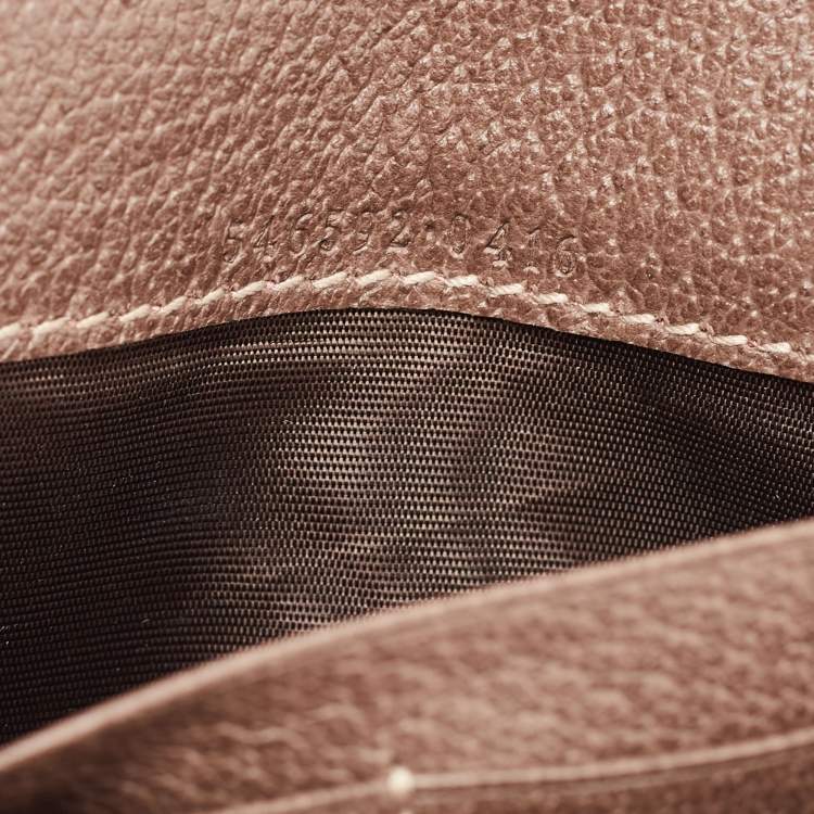 Pre Owned Gucci Beige/Brown GG Supreme Canvas and Leather Ophidia Wallet on Chain