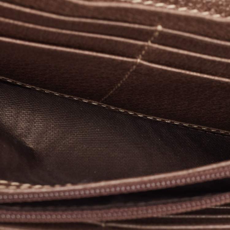 Pre Owned Gucci Beige/Brown GG Supreme Canvas and Leather Ophidia Wallet on Chain