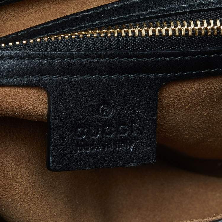 Pre Owned Gucci  Beige/Black GG Supreme Canvas and Leather Small Padlock Top Handle Bag