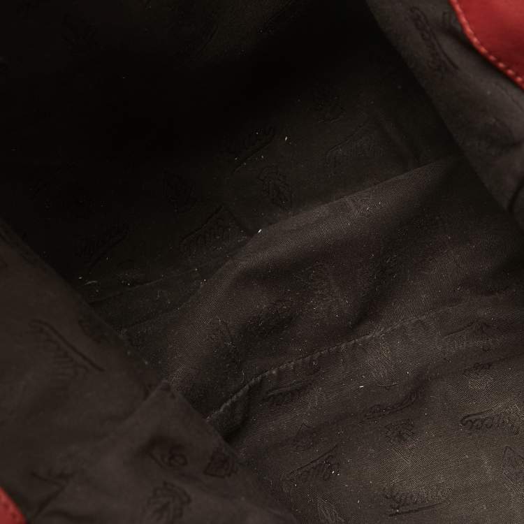 Pre Owned Gucci Red Guccissima Leather Charlotte Hobo